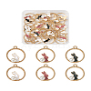 Kissitty 30Pcs 3 Colors Zinc Alloy Enamel Pendants ENAM-KS0001-06-13