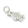 Brass Clear Cubic Zirconia Charms ZIRC-B010-06-4