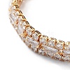 Brass Micro Pave Cubic Zirconia Chain Bracelets for Women BJEW-C052-01G-3