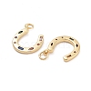 Horseshoe Rack Plating Brass Micro Pave Cubic Zirconia Pendants KK-G512-26G-2