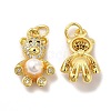 Rack Plating Brass & Cubic Zirconia Pendants KK-G459-07G-1