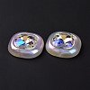 Rainbow Iridescent Plating Acrylic Cabochons OACR-E011-06-4