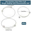 6Pcs Adjustable 304 Stainless Steel Wire Cuff Bangle Making MAK-BBC0001-24A-P-2