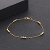 304 Stainless Steel Round Beaded Link Chain Bracelets for Women BJEW-D033-01G-5