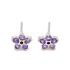 Brass Micro Pave Cubic Zirconia Stud Earrings for Women EJEW-U015-10P-1