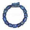 Natural Lapis Lazuli Beads Stretch Bracelets for Men PW-WG4D073-01-1