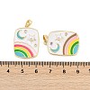 Brass Enamel Pendents KK-R212-07G-3