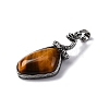 Natural Tiger Eye Pendants G-K338-42AS-05-2