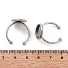 Tarnish Resistant 304 Stainless Steel Open Cuff Ring Components STAS-B072-09A-P-3