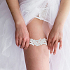 Flower Pattern Polyester Lace Elastic Bridal Garters AJEW-WH0470-01-4