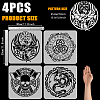 4Pcs 4 Styles PET Hollow Out Drawing Painting Stencils DIY-WH0394-0228-2