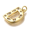 Brass Micro Pave Clear Cubic Zirconia Pendants KK-G521-01G-D-2