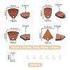 Unicraftale 16 Pairs 4 Style Triangle & Kite & Trapezoid Walnut Wood Stud Earring Findings WOOD-UN0001-07-3