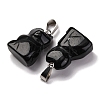 Natural Obsidian Pendants G-B127-08P-07-2