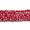 Opaque Solid Color Electroplate Glass Beads Strands EGLA-A039-P4mm-A02-1