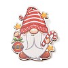 Christmas Theme Wood Printed Brooches for Women JEWB-Z029-01B-1