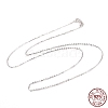 Anti-Tarnish Rhodium Plated 925 Sterling Silver Cable Chains Necklace for Women STER-I021-08A-P-1