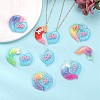 10 Sets Gradient Color Opaque Resin Pendants RESI-SZ0001-91G-5