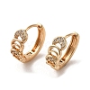 Brass Micro Pave Cubic Zirconia Hoop Earring EJEW-C073-46KCG-1