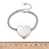 304 Stainless Steel Heart Links Bracelets BJEW-C089-12P-5