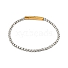 304 Stainless Steel Box Chain Bracelets for Women Men BJEW-Z087-21GP-4