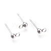 304 Stainless Steel Ear Stud Components STAS-F227-18E-P-1
