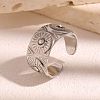 304 Stainless Steel Rhinestone Open Cuff Rings WG2F424-02-1
