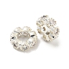 Brass Cubic Zirconia Spacer Beads KKB-L215-029A-P-3