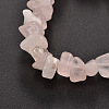 Chips Natural Rose Quartz Beaded Stretch Bracelets X-BJEW-JB01826-02-2