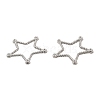 304 Stainless Steel Linking Ring Rhinestone Settings STAS-A070-05P-2