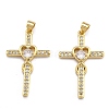 Brass Micro Pave Clear Cubic Zirconia Pendants ZIRC-J025-48G-1