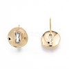 Brass Micro Pave Cubic Zirconia Stud Earring Finding KK-F841-13G-1