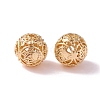 Brass Hollow Round Beads KK-P226-11CG-2