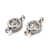 304 Stainless Steel Single Rhinestone Connector Charms STAS-E194-13P-3