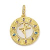 Rack Plating Brass Micro Pave Cubic Zirconia Pendants KK-G513-86G-1