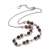 Round Natural Mixed Gemstone Beaded Necklace for Girl Women NJEW-F287-02-2