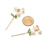 Plastic with Brass Dangle Stud Earrings for Women EJEW-TA00575-3