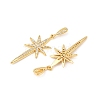 Brass Micro Pave Clear Cubic Zirconia Pendants KK-G543-15G-02-2