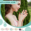 5Pcs 5 Styles Natural Yellow Quartz & Fluorite & Rose Quartz & Amethyst & Quartz Crystal Adjustable Finger Rings RJEW-FG0001-02-5