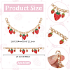 2Pcs Alloy Enamel Red Strawberry Charm Aluminum Bag Decorative Chains HJEW-UN00101-3
