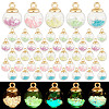   50Pcs 5 Colors Glow in the Dark Luminous Glass Globe Pendants GLAA-PH0002-76-1