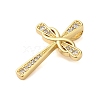 Rack Plating Brass & Clear Cubic Zirconia Pendants KK-S372-23G-2