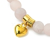 Natural Rose Quartz Beads Stretch Bracelets for Women BJEW-JB11351-01-3