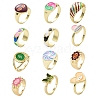 Mixed Style Alloy Enamel Finger Rings for Women RJEW-MSMC002-16-2