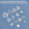 56Pcs 14 Style Tibetan Style Alloy Pendants TIBEP-PH0001-30-3