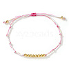 Brass Round Beads Braided Bead Bracelets AZ5003-7-1