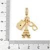 Rack Plating Brass Clear Cubic Zirconia European Dangle Charms KK-P287-18F-G-3