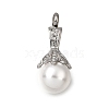 304 Stainless Steel & ABS Plastic Pearl Memorial Pendants PL-CBA387B-01P-1