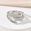 Brass Micro Pave Cubic Zirconia Cuff Open Rings for Women RJEW-L343-12P-01-2