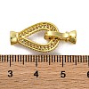 Brass Micro Pave Clear Cubic Zirconia Fold Over Clasps KK-A230-09G-3